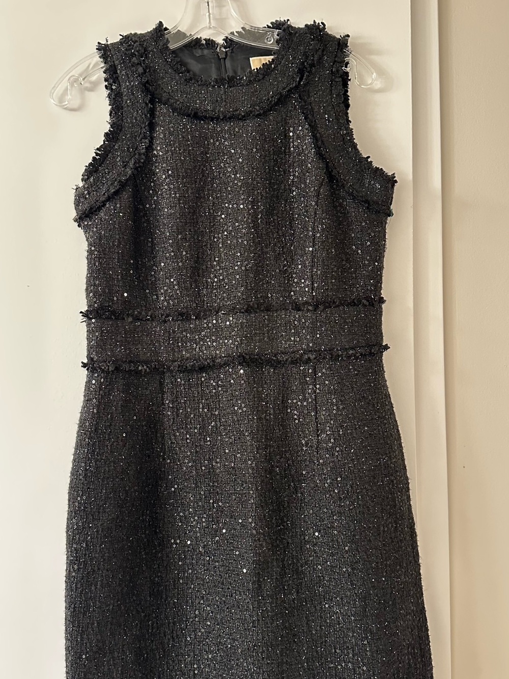 Michael Kors Black Sparkle Tweed Sleeveless Dress